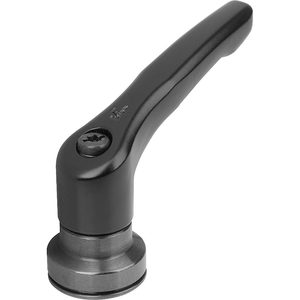 Adjustable Handle With Clamp Force Intensif Size:2 M08, Zinc Black Satin, Comp:Steel Black Oxidized